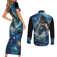 New Zealand Matariki Waita Couples Matching Short Sleeve Bodycon Dress and Long Sleeve Button Shirt The Way Of The Water LT9 - Polynesian Pride
