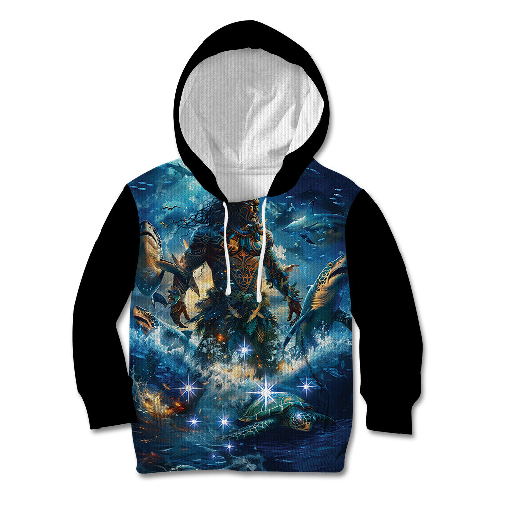 New Zealand Matariki Waita Kid Hoodie The Way Of The Water LT9 Hoodie Black - Polynesian Pride
