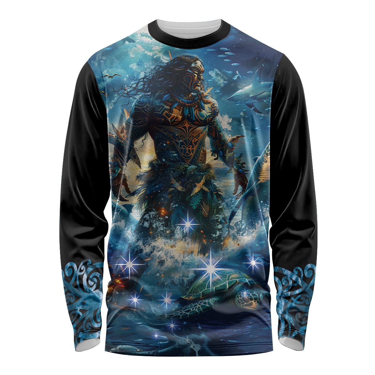 New Zealand Matariki Waita Long Sleeve Shirt The Way Of The Water LT9 Unisex Black - Polynesian Pride