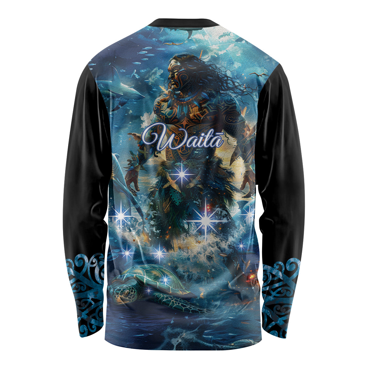New Zealand Matariki Waita Long Sleeve Shirt The Way Of The Water LT9 - Polynesian Pride