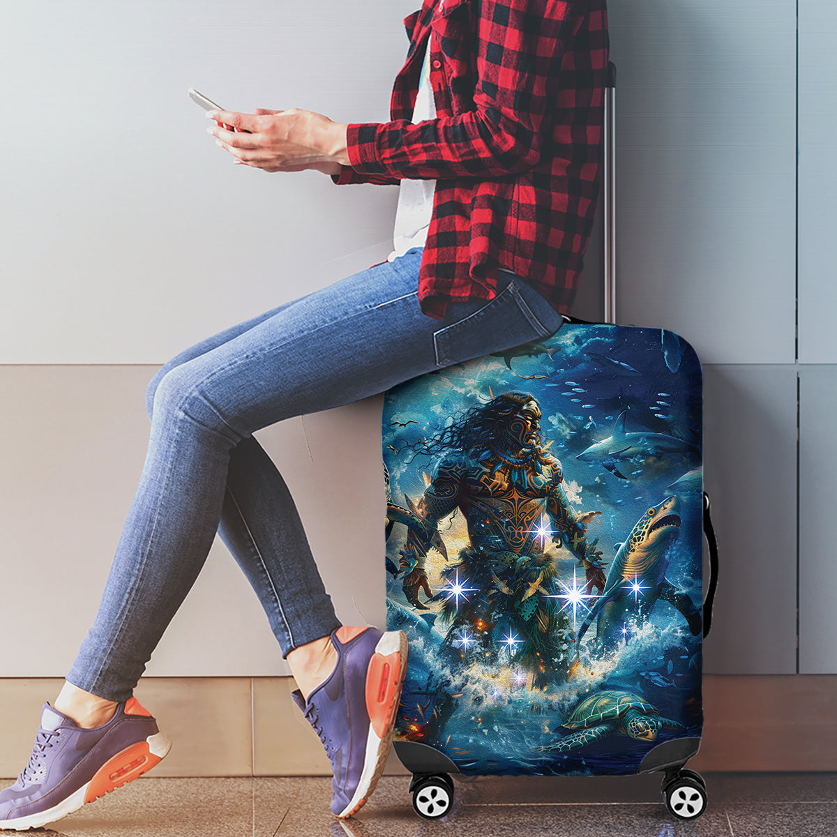 New Zealand Matariki Waita Luggage Cover The Way Of The Water