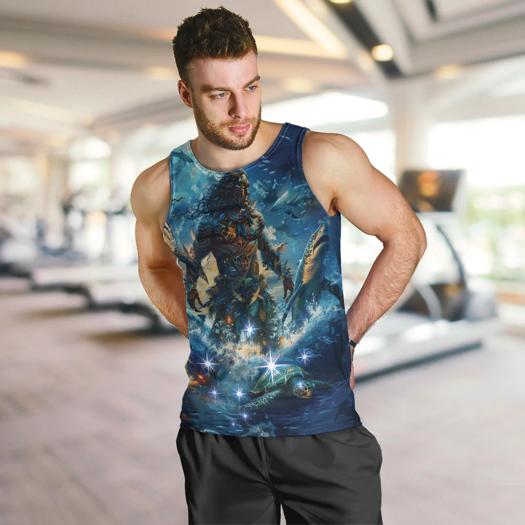 New Zealand Matariki Waita Men Tank Top The Way Of The Water LT9 Black - Polynesian Pride