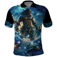 New Zealand Matariki Waita Polo Shirt The Way Of The Water LT9 Black - Polynesian Pride