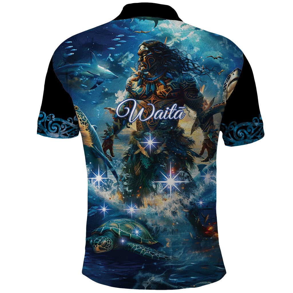 New Zealand Matariki Waita Polo Shirt The Way Of The Water LT9 - Polynesian Pride