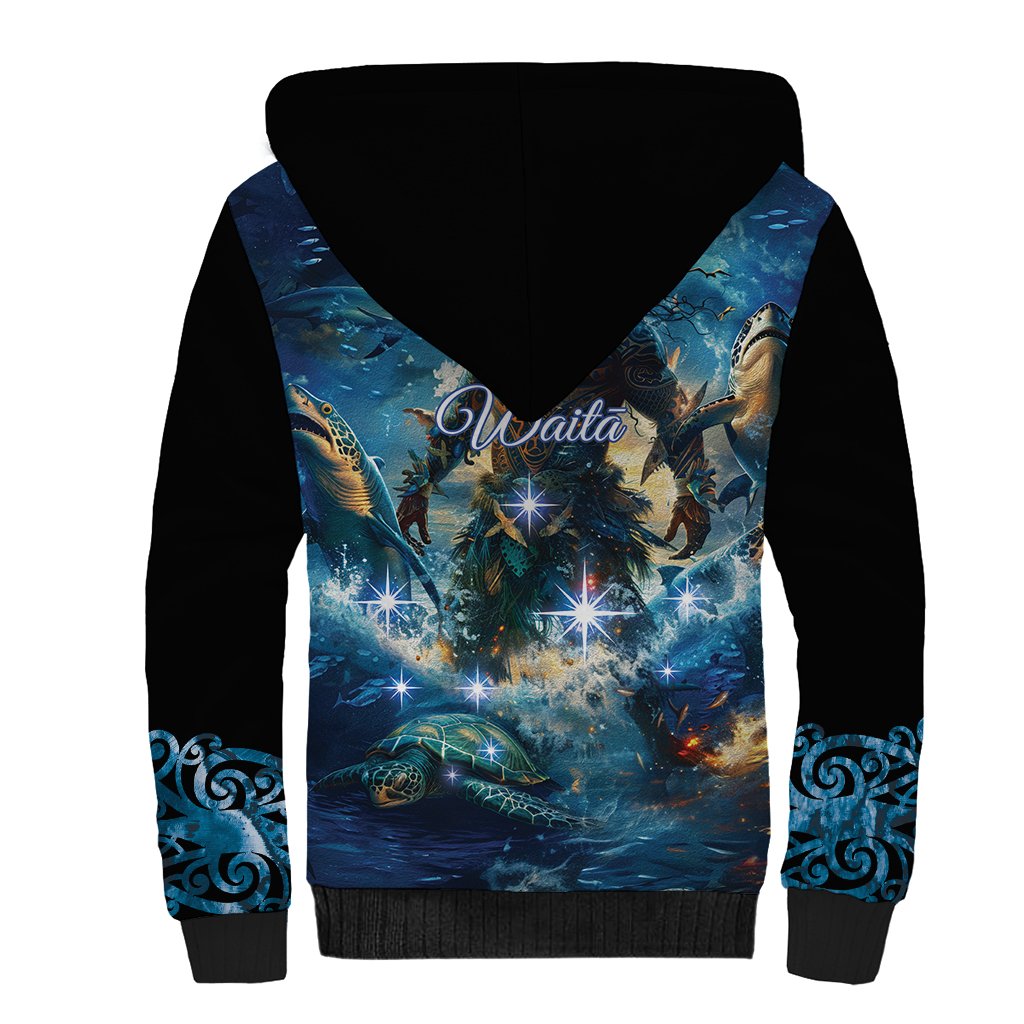 New Zealand Matariki Waita Sherpa Hoodie The Way Of The Water LT9 - Polynesian Pride