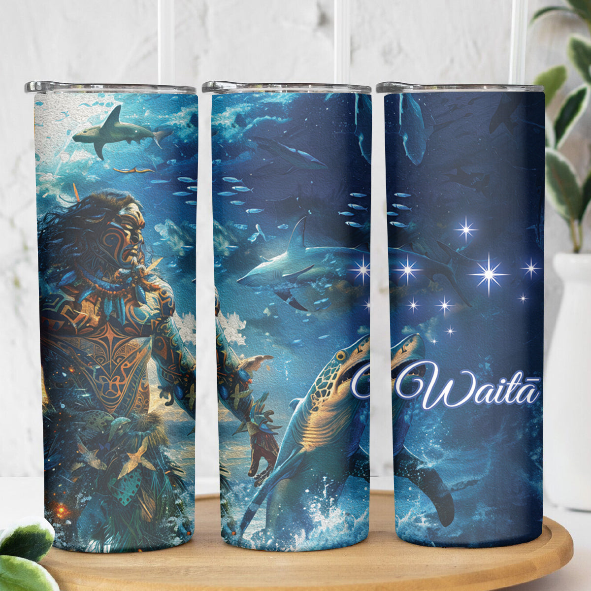 New Zealand Matariki Waita Skinny Tumbler The Way Of The Water LT9 - Polynesian Pride