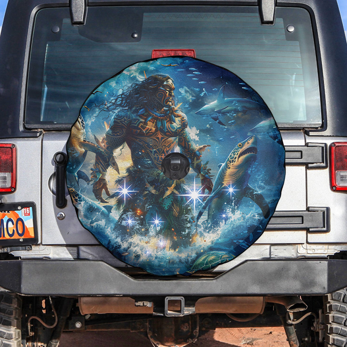 New Zealand Matariki Waita Spare Tire Cover The Way Of The Water LT9 Black - Polynesian Pride