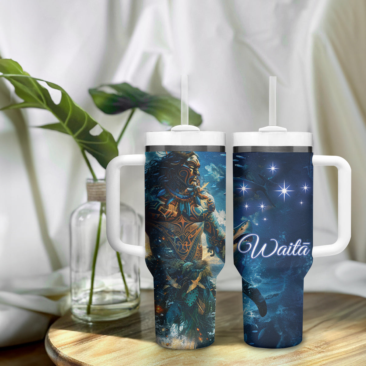 New Zealand Matariki Waita Tumbler With Handle The Way Of The Water LT9 - Polynesian Pride