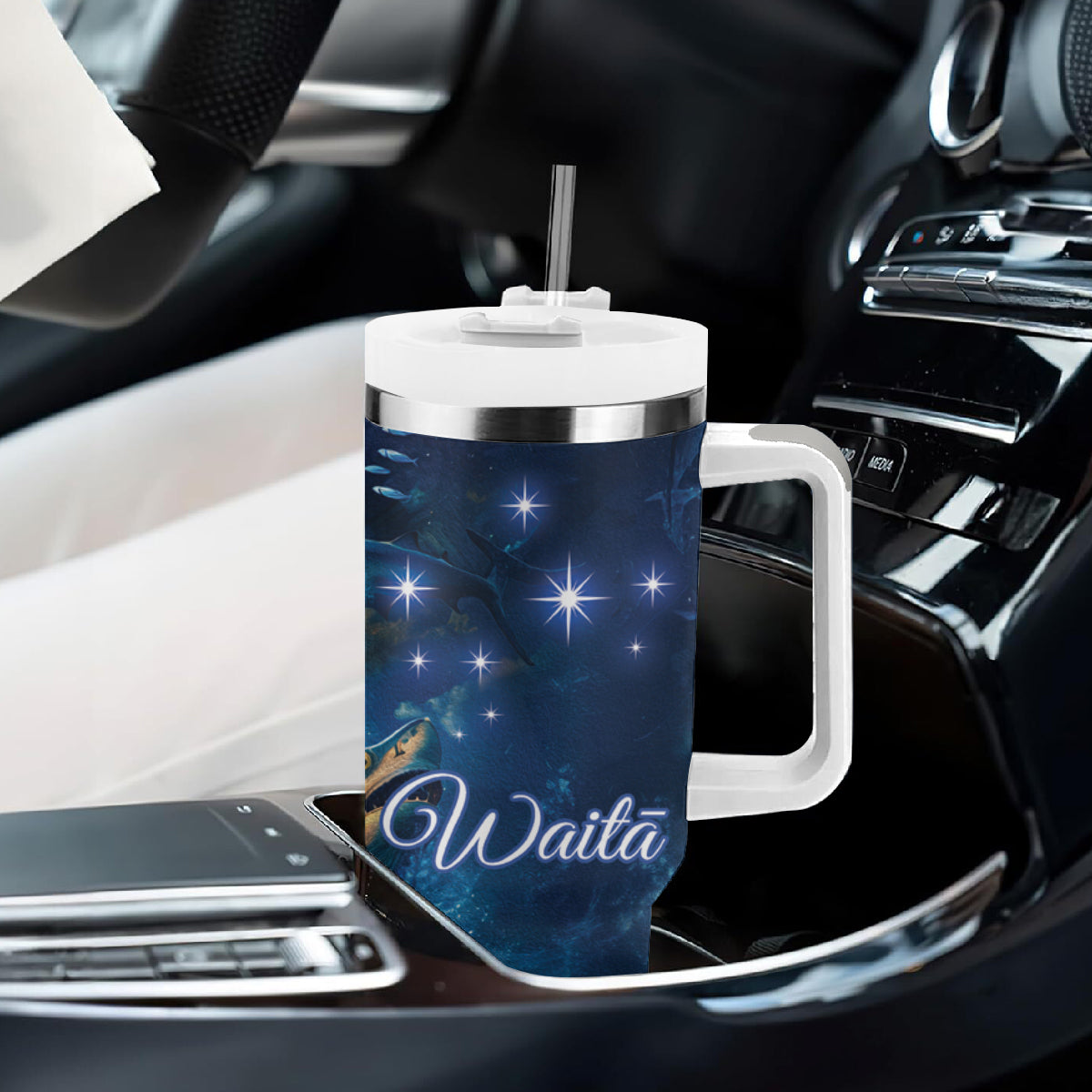 New Zealand Matariki Waita Tumbler With Handle The Way Of The Water LT9 - Polynesian Pride