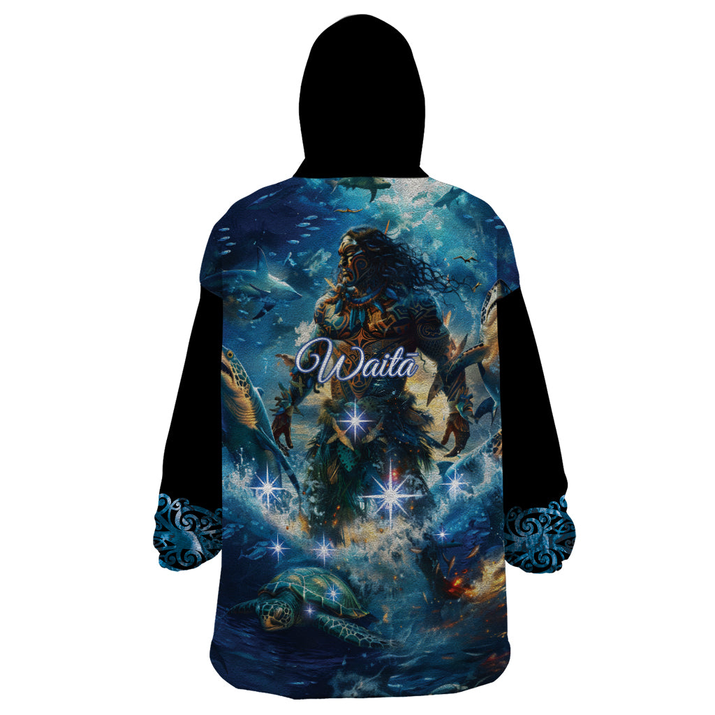 New Zealand Matariki Waita Wearable Blanket Hoodie The Way Of The Water LT9 - Polynesian Pride