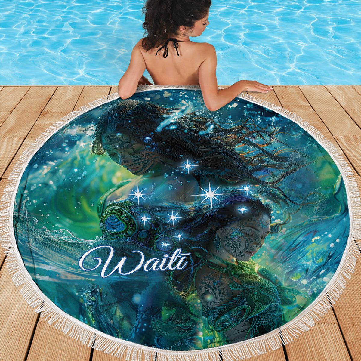 New Zealand Matariki Waiti Beach Blanket The Beginnings Of Life LT9 - Polynesian Pride