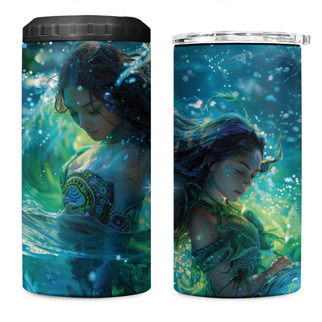 New Zealand Matariki Waiti 4 in 1 Can Cooler Tumbler The Beginnings Of Life LT9 One Size: 16 oz Black - Polynesian Pride