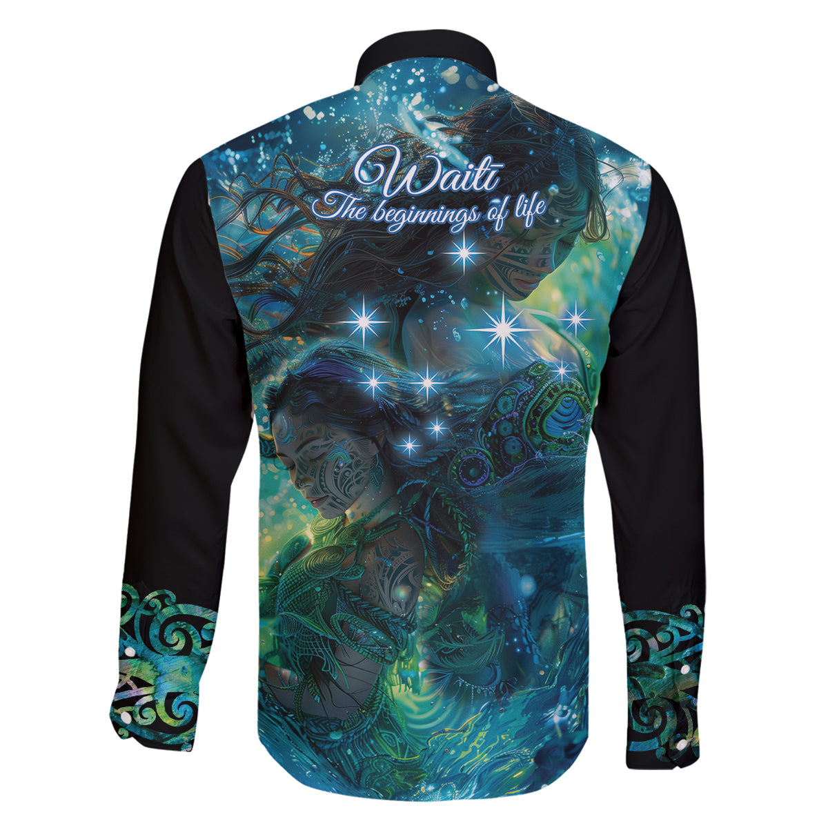 New Zealand Matariki Waiti Family Matching Mermaid Dress and Hawaiian Shirt The Beginnings Of Life LT9 - Polynesian Pride