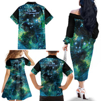 New Zealand Matariki Waiti Family Matching Off The Shoulder Long Sleeve Dress and Hawaiian Shirt The Beginnings Of Life LT9 - Polynesian Pride