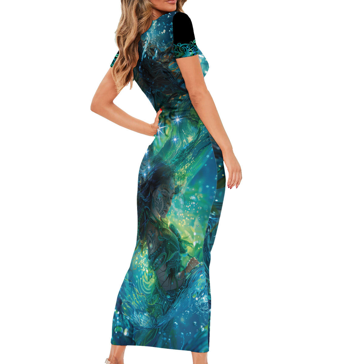 New Zealand Matariki Waiti Family Matching Short Sleeve Bodycon Dress and Hawaiian Shirt The Beginnings Of Life LT9 - Polynesian Pride