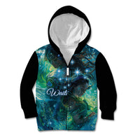 New Zealand Matariki Waiti Kid Hoodie The Beginnings Of Life LT9 Zip Hoodie Black - Polynesian Pride