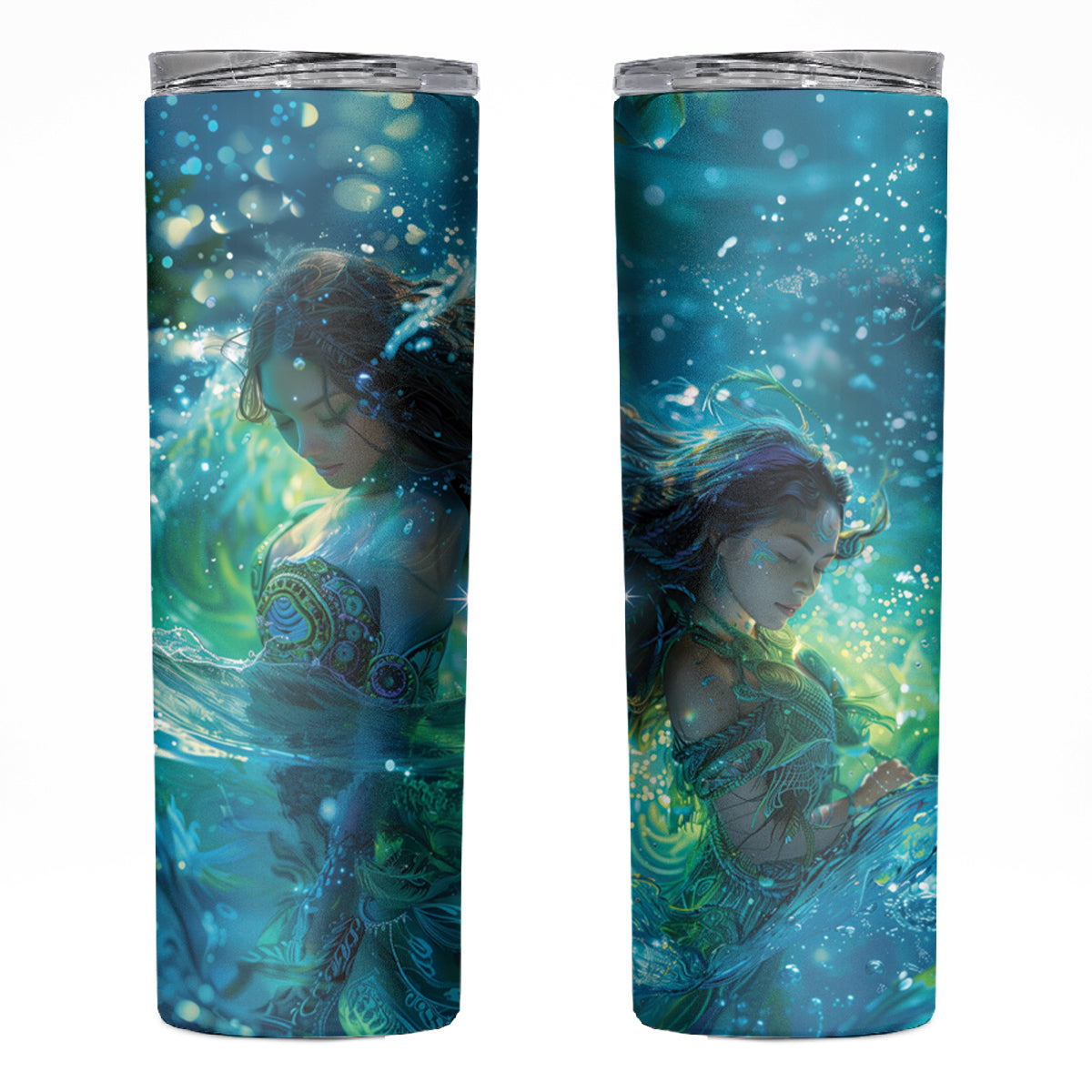 New Zealand Matariki Waiti Skinny Tumbler The Beginnings Of Life LT9 Black - Polynesian Pride