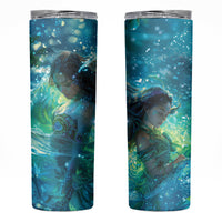 New Zealand Matariki Waiti Skinny Tumbler The Beginnings Of Life LT9 Black - Polynesian Pride