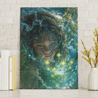 New Zealand Matariki Waiti Canvas Wall Art Waimori and The Origin Of Life LT9 Without Frame Black - Polynesian Pride