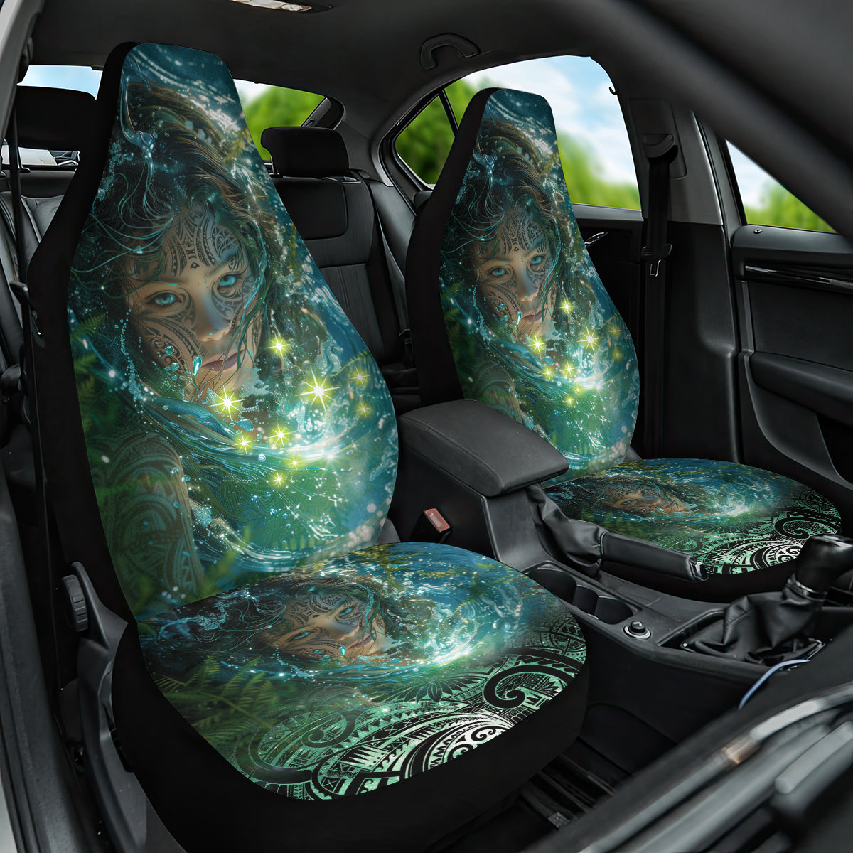 New Zealand Matariki Waiti Car Seat Cover Waimori and The Origin Of Life LT9 One Size Black - Polynesian Pride