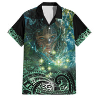 New Zealand Matariki Waiti Family Matching Puletasi and Hawaiian Shirt Waimori and The Origin Of Life LT9 Dad's Shirt - Short Sleeve Black - Polynesian Pride
