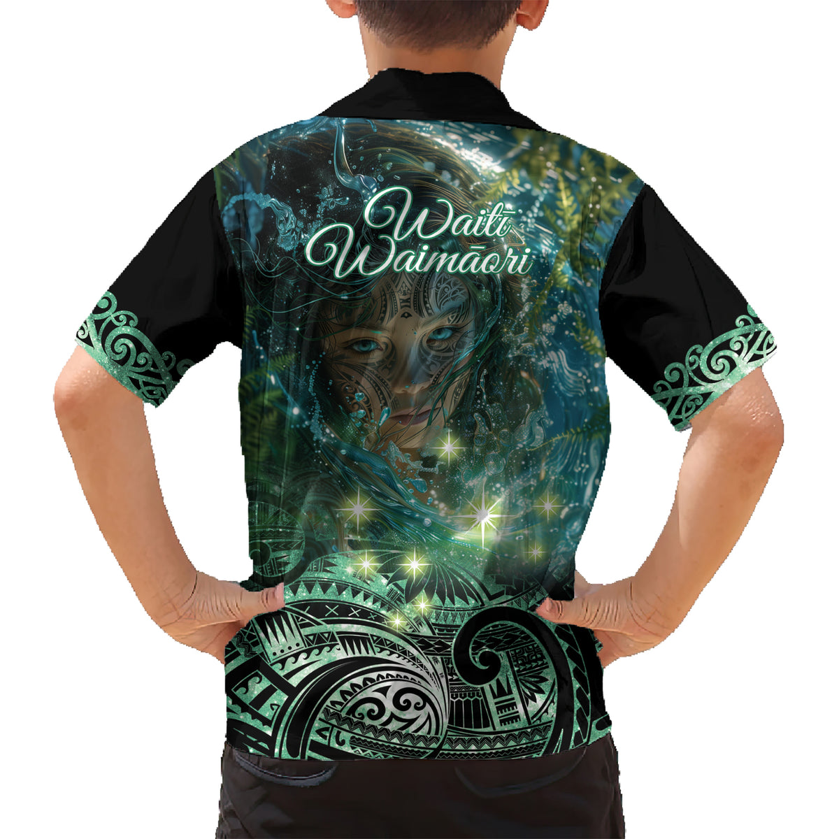 New Zealand Matariki Waiti Family Matching Short Sleeve Bodycon Dress and Hawaiian Shirt Waimori and The Origin Of Life LT9 - Polynesian Pride