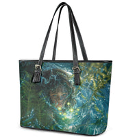 New Zealand Matariki Waiti Leather Tote Bag Waimori and The Origin Of Life LT9 - Polynesian Pride