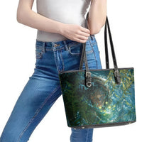 New Zealand Matariki Waiti Leather Tote Bag Waimori and The Origin Of Life LT9 - Polynesian Pride