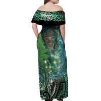 New Zealand Matariki Waiti Off Shoulder Maxi Dress Waimori and The Origin Of Life LT9 - Polynesian Pride