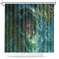 New Zealand Matariki Waiti Shower Curtain Waimori and The Origin Of Life LT9 Black - Polynesian Pride