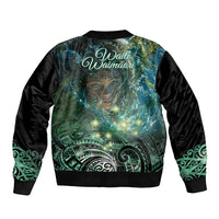 New Zealand Matariki Waiti Sleeve Zip Bomber Jacket Waimori and The Origin Of Life LT9 - Polynesian Pride