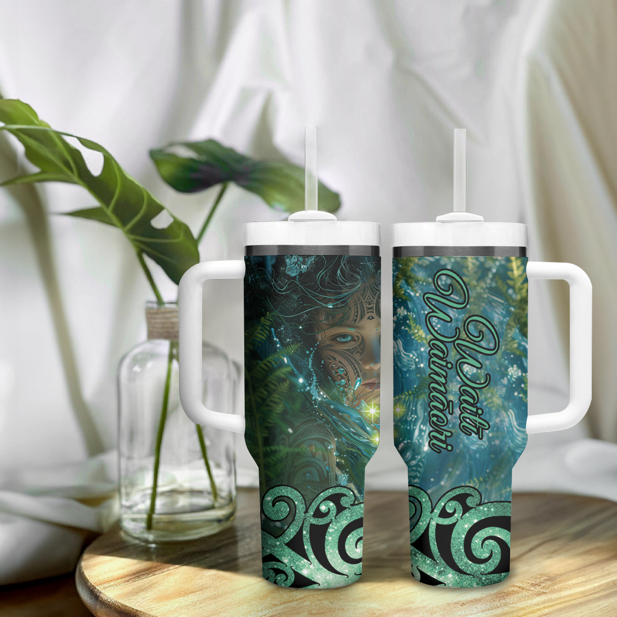 New Zealand Matariki Waiti Tumbler With Handle Waimori and The Origin Of Life LT9 - Polynesian Pride
