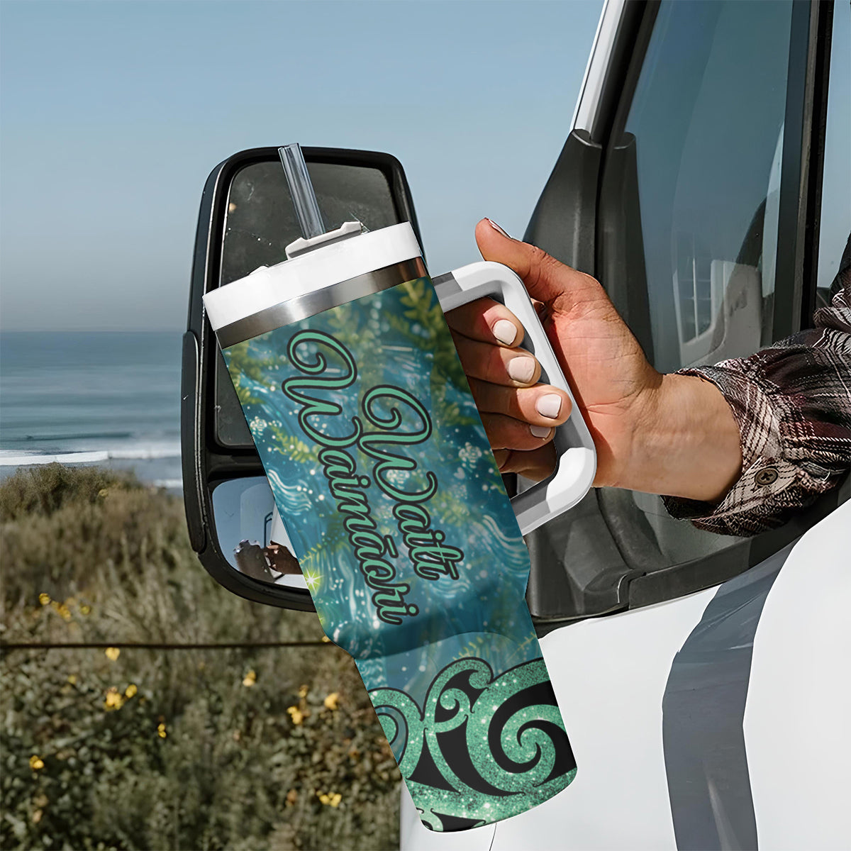 New Zealand Matariki Waiti Tumbler With Handle Waimori and The Origin Of Life LT9 - Polynesian Pride