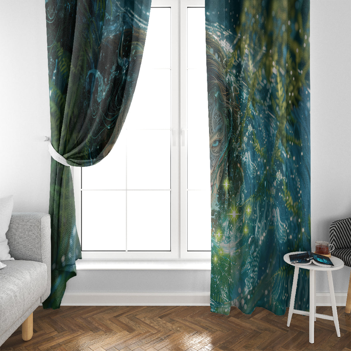New Zealand Matariki Waiti Window Curtain Waimori and The Origin Of Life LT9 - Polynesian Pride
