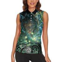 New Zealand Matariki Waiti Women Sleeveless Polo Shirt Waimori and The Origin Of Life LT9 - Polynesian Pride