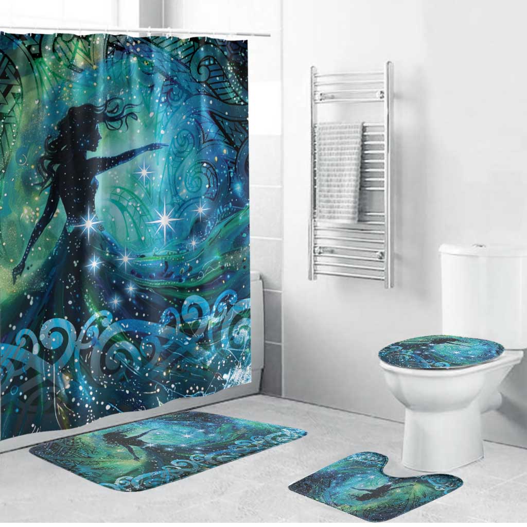 New Zealand Matariki Hiwa-i-te-rangi Bathroom Set Titiro ki nga Whetu Wishing Star LT9 Bathroom Set (4 pcs) Black - Polynesian Pride