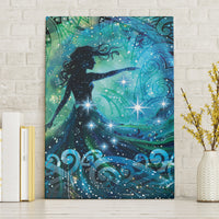 New Zealand Matariki Hiwa-i-te-rangi Canvas Wall Art Titiro ki nga Whetu Wishing Star LT9 Without Frame Black - Polynesian Pride