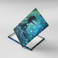 New Zealand Matariki Hiwa-i-te-rangi Canvas Wall Art Titiro ki nga Whetu Wishing Star LT9 With Frame Black - Polynesian Pride