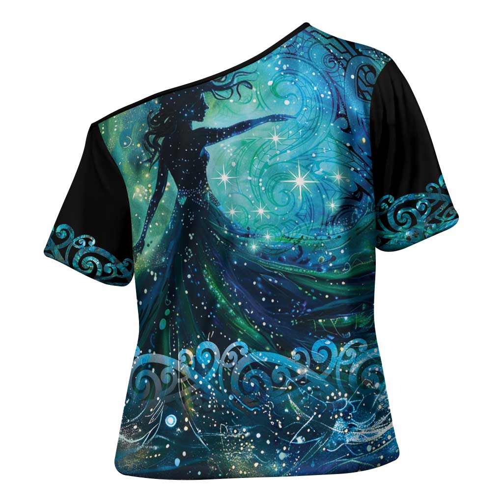 New Zealand Matariki Hiwa-i-te-rangi Cross Shoulder Shirt Titiro ki nga Whetu Wishing Star LT9 - Polynesian Pride