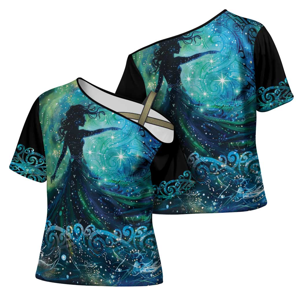 New Zealand Matariki Hiwa-i-te-rangi Cross Shoulder Shirt Titiro ki nga Whetu Wishing Star LT9 - Polynesian Pride