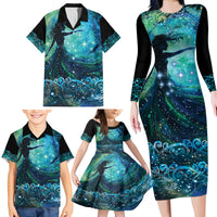 New Zealand Matariki Hiwa-i-te-rangi Family Matching Long Sleeve Bodycon Dress and Hawaiian Shirt Titiro ki nga Whetu Wishing Star LT9 - Polynesian Pride