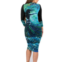 New Zealand Matariki Hiwa-i-te-rangi Family Matching Long Sleeve Bodycon Dress and Hawaiian Shirt Titiro ki nga Whetu Wishing Star LT9 - Polynesian Pride