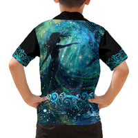 New Zealand Matariki Hiwa-i-te-rangi Family Matching Off Shoulder Short Dress and Hawaiian Shirt Titiro ki nga Whetu Wishing Star LT9 - Polynesian Pride