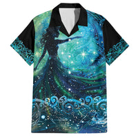 New Zealand Matariki Hiwa-i-te-rangi Family Matching Puletasi and Hawaiian Shirt Titiro ki nga Whetu Wishing Star LT9 Dad's Shirt - Short Sleeve Black - Polynesian Pride