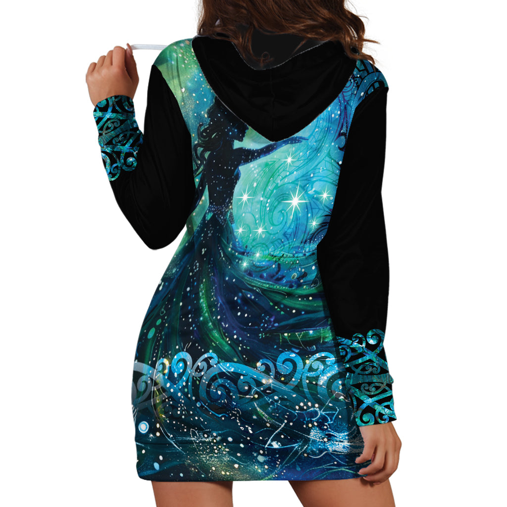 New Zealand Matariki Hiwa-i-te-rangi Hoodie Dress Titiro ki nga Whetu Wishing Star LT9 - Polynesian Pride