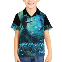 New Zealand Matariki Hiwa-i-te-rangi Kid Hawaiian Shirt Titiro ki nga Whetu Wishing Star LT9 Kid Black - Polynesian Pride