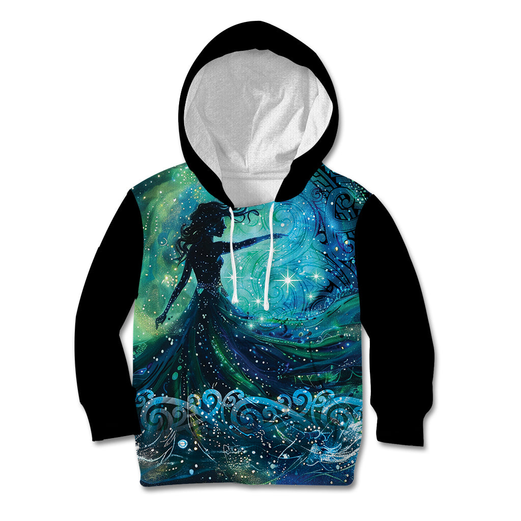 New Zealand Matariki Hiwa-i-te-rangi Kid Hoodie Titiro ki nga Whetu Wishing Star LT9 Hoodie Black - Polynesian Pride