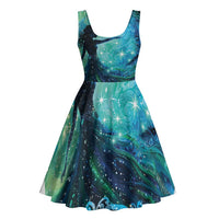 New Zealand Matariki Hiwa-i-te-rangi Midi Dress Titiro ki nga Whetu Wishing Star LT9 - Polynesian Pride