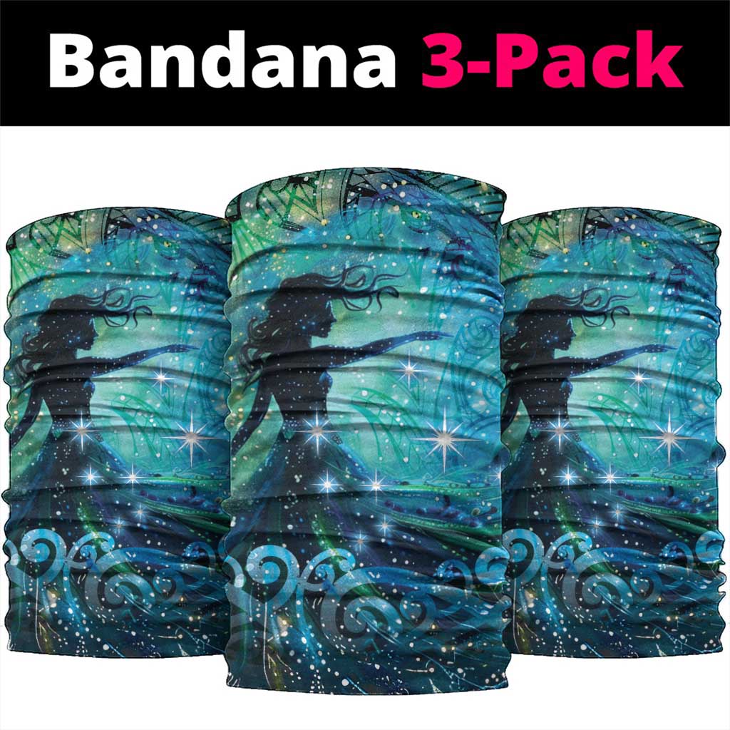 New Zealand Matariki Hiwa-i-te-rangi Neck Gaiter Titiro ki nga Whetu Wishing Star LT9 package One Size: 25*50cm Black - Polynesian Pride