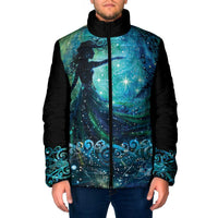 New Zealand Matariki Hiwa-i-te-rangi Padded Jacket Titiro ki nga Whetu Wishing Star LT9 Men Black - Polynesian Pride